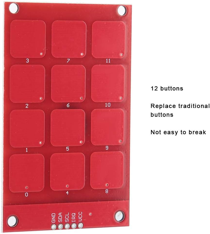 MPR121 3.3V Capacitive Touch Keypad Sensor Keyboard 12 Buttons High Sensitive I2C Output Keypad image 2