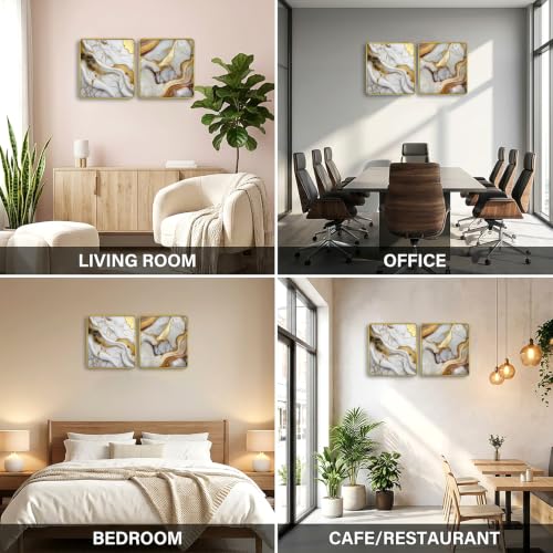Image of RANDOM Premium Square Wall Painting Set of 2, 38 x 38 cm (Abstract Painting)