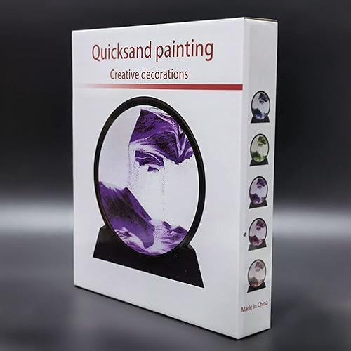 Miniatura 7 de PTGMH Arte de arena movediza pintura redonda de vidrio para mesa de arena y agua, decoración para el hogar y la oficina, arena mágica 3D, regalos de