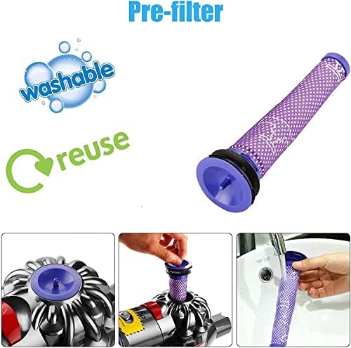 YABER Battery Replacement 4600mah for Dyson V8 Absolute V8 Animal V8 Motorhead V8 Fluffy Cordless Vacuum Cleaner with 1xPre Filter
