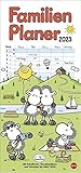 sheepworld Familienplaner 2023 - Wandkalender mit Monatskalendarium, 5 Spalten, Schulferien, 2 Stundenpläne, 3-Monats-Ausblick Januar bis März 2024 - 21 x 45 cm - Herausgeber: |Heye 