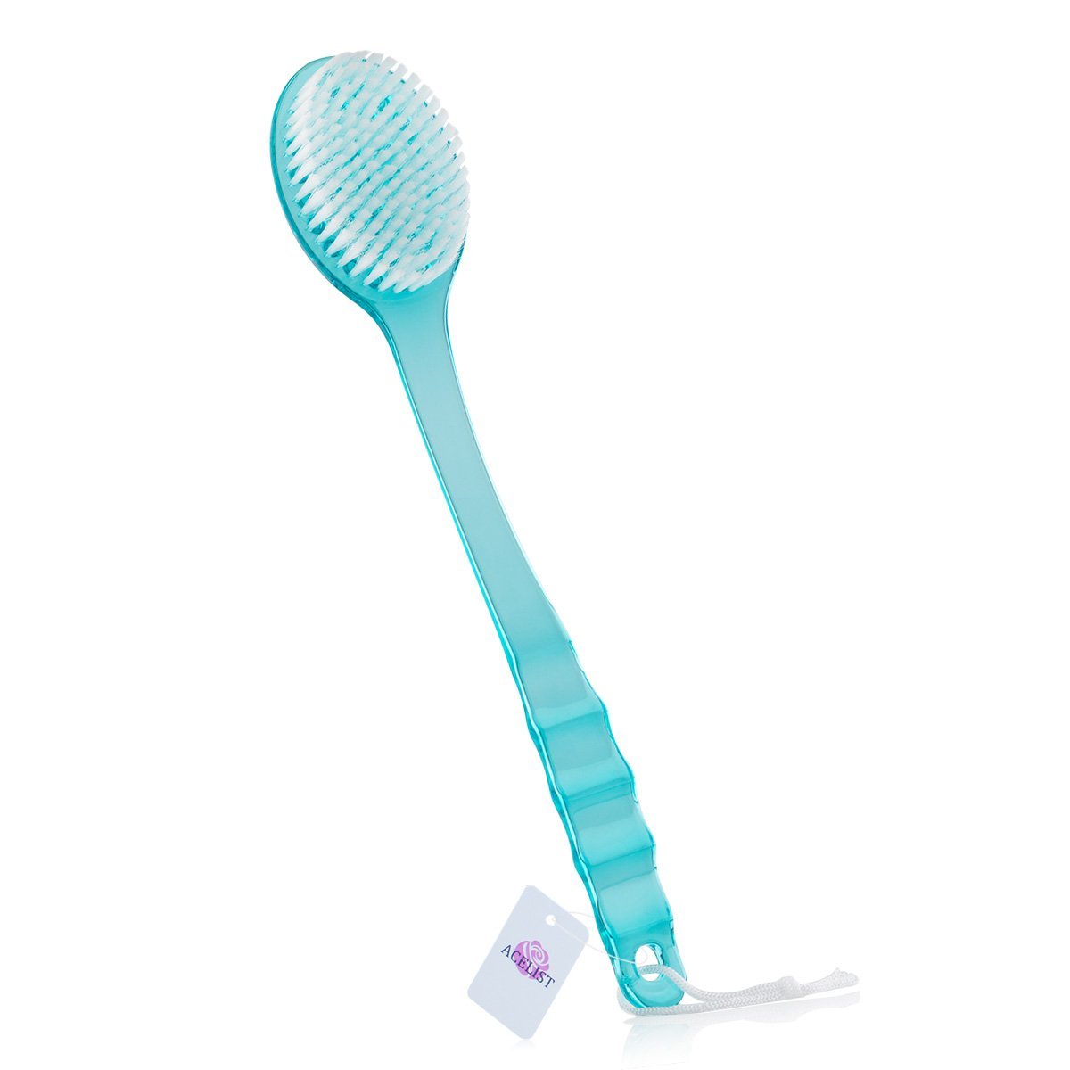ACELIST Long Handle Bath/Shower Body Brush with Super Soft Bristles - High Quingity Shower Back Scrubber,Wholesome Beauty Dry Skin Body Brush (Blue)