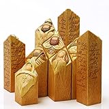 ✪ Neuf colonnes en bois sculptées à la main en résine représentent des figures classiques de la naissance de Jésus. Au dos de chaque sculpture est gravé en écriture élégante et lisse une partie de l'histoire de la naissance de Jésus.