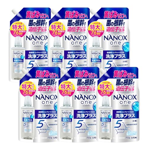 NANOXone洗浄プラス 替特大セット(替特大6) 765g×6個 合計4,590g ナノックス ナノックスワン NANOX one つめかえ用 詰め替え 洗剤 洗濯用洗剤