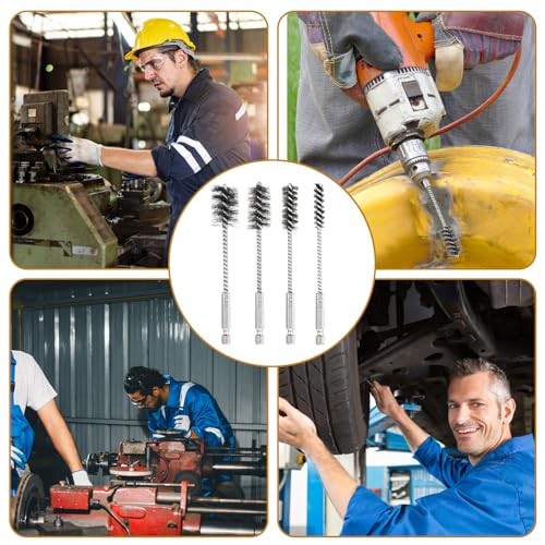 Conjunto de 4 escovas de arame de aço inoxidável para furadeira de aço inoxidável, conjunto de escov