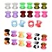 Jovivi Pack of 28 Mixed Colors Ultra-thin Soft Silicone Double Flared Flexible Flesh Tunnel Plugs Gauges 2G