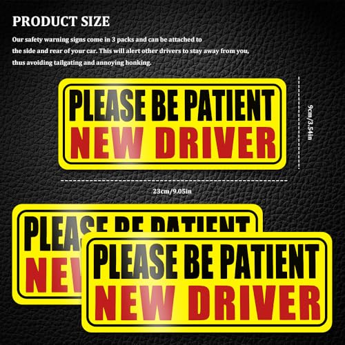 Image of 3PCS New Drive Magnet for Car, Magnet Car Sticker, Magnetic New Driver Vehicle Reflective Sign, Reusable Movable Rookie Driver Reflective Magnets Stickers Universal Fit Car Bumper (Style 2)