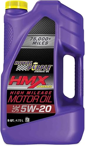 Royal Purple HMX w/Synerlec | Aceite de motor sintético de alta calidad SAE 5W-20 | 5 cuartos de galón | SKU: 17518