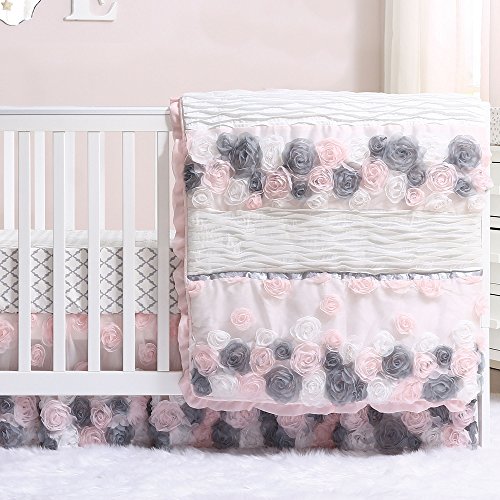 pink and grey cot bedding sets