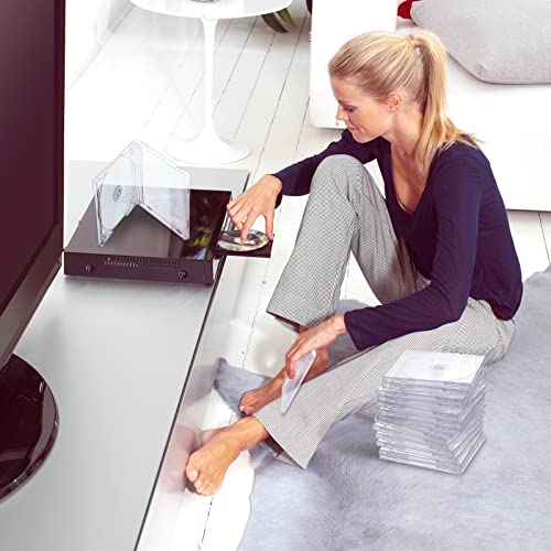 Kigley 25 Pcs Cd Case Slim Clear Cd Jewel Case Plastic Single Dvd Disc Case Standard Cd Dvd Cover For Protection Replacement (Clear,5.2 Mm) #TOP5