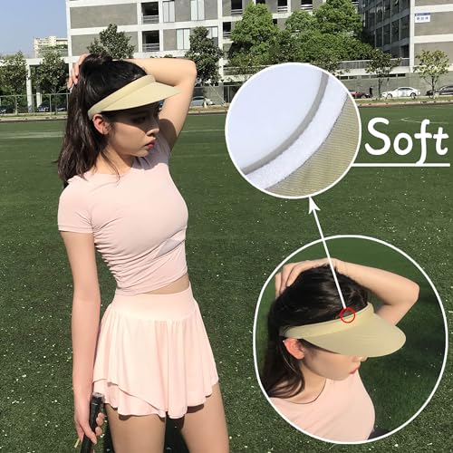 Image of 2 Pack Visor Women Men Sun Hat Clip On Visors Adjustable Sport Wide Brim Cap