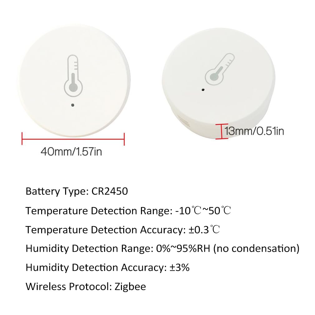 Zigbee temperatuursensor - Set van 2 - Slimme temperatuur- en