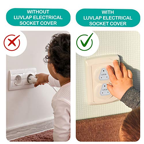 Image of LuvLap Baby Safety Furniture Locks, Pack of 10 ; Adjustable and Flexible with 3M Adhesive & LuvLap Baby Safety Electrical Socket Plug Cover Guards, 5Pcs