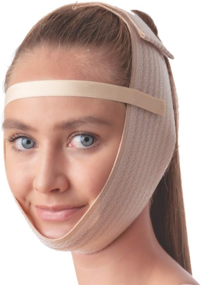 Post Surgical Chin Strap Bandage for Women - Neck and Chin Compression Garment Wrap - Face Slimmer, Jowl Tightening, Chin Lifting Medical Anti Aging Mask