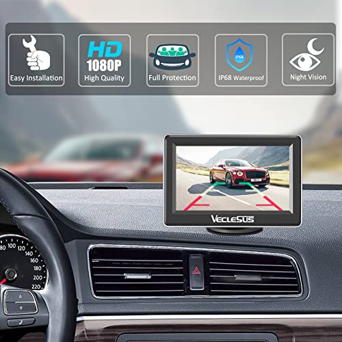 Image of Reversing Camera System VM1 HD1080P Wired Car Backup Camera Kit 4.3 inch Car Monitor and HD1080P Camera with Waterproof Night Vision Backup Camera for Cars,Pickups,SUVs,Vans, Sedans, Trucks