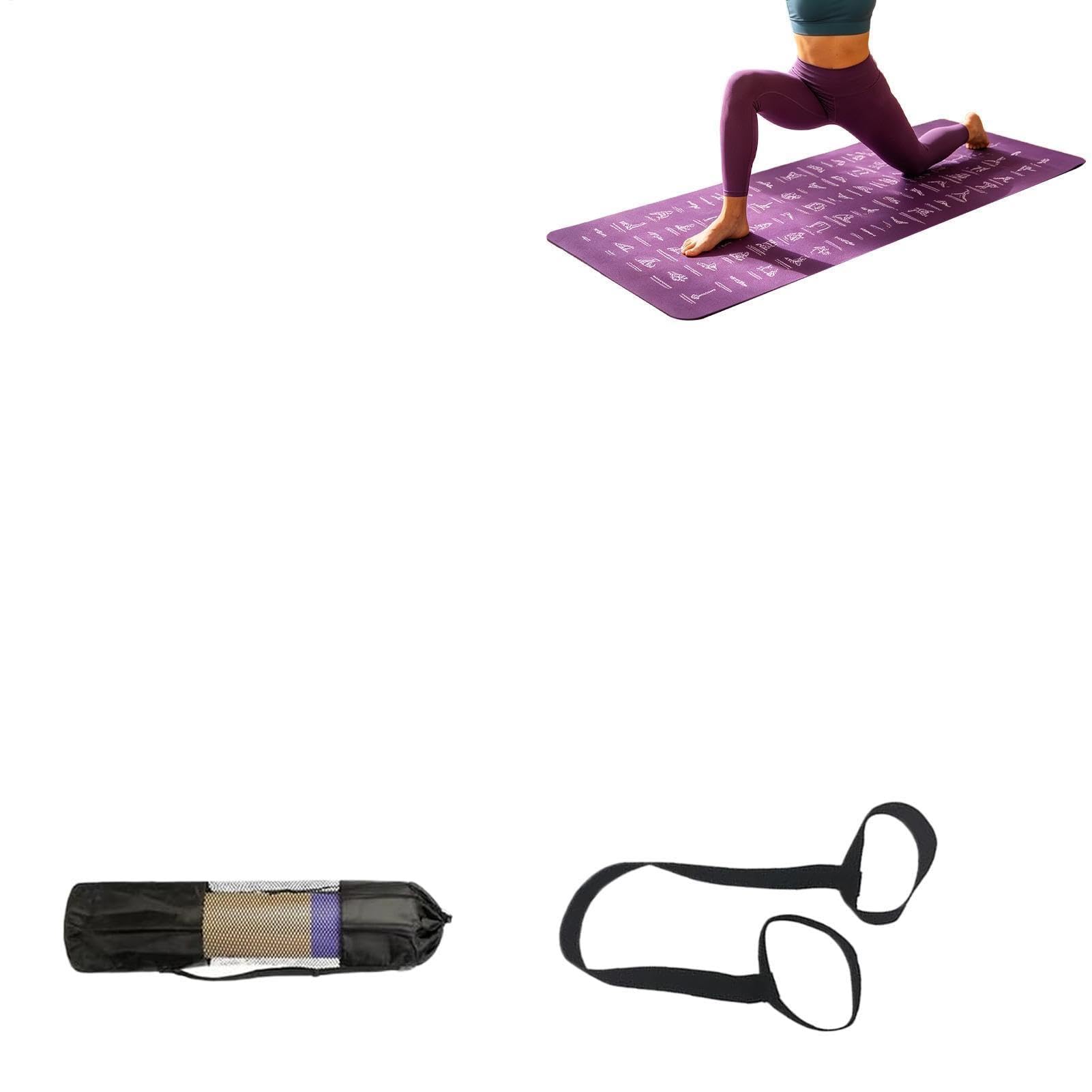 Alfombrilla de Yoga Gruesa Con Almacenamiento Antideslizante Suave | Equipo de Ejercicio para Entrenamiento Para Interior Suelo Hogar Viaje Gimnasio Estudio Pilates Exterior Equilibrio