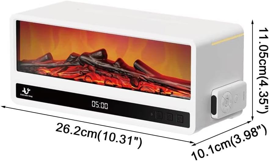 Image of Flame Fireplace Aroma Essential Oil Diffuser,7 Color Ultrasonic Cool Mist Humidifier,Mist Humidifier with Timer&Remote for Home,Office,Bedroom,Yoga,Room Decor -White