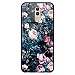 Produktbild Yoedge Huawei Mate 20 Lite Hülle, Stoßfest Hybrid Schutzhülle [TPU Silikon + Glas Rückseite] mit Muster Motiv Handyhülle Kratzfeste Hardcase Rückschale Cover für Huawei Mate 20 Lite, Blumen
