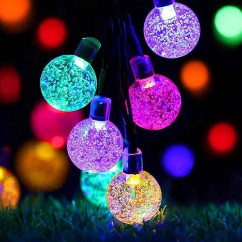 Image of ZALAR 18 LED RGB Bubble Ball String Lights for Home Decoration | Crystal Ball Fairy Lights for Bedroom, Balcony, Garden, Diwali, Christmas, Wedding, Birthday Party Decor