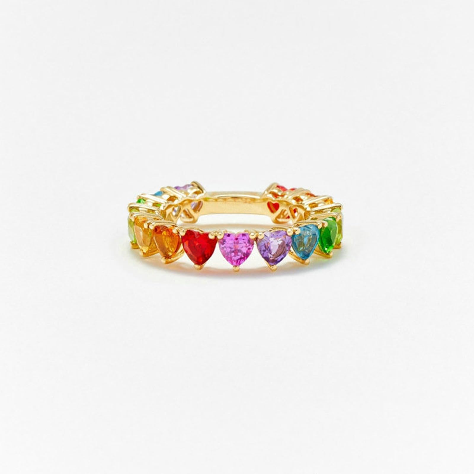 Anillo de compromiso para mujer, oro amarillo de 9 quilates, 14 quilates y 18 quilates con piedras preciosas de colores