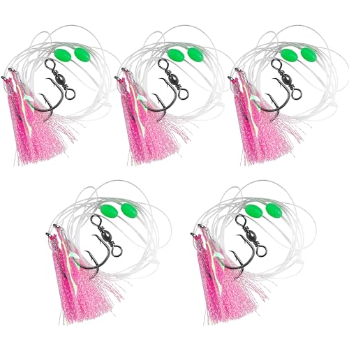 Saltwater Fishing Rigs, 5/15packs Fishing Bait Rigs Flounder Rigs Mylar