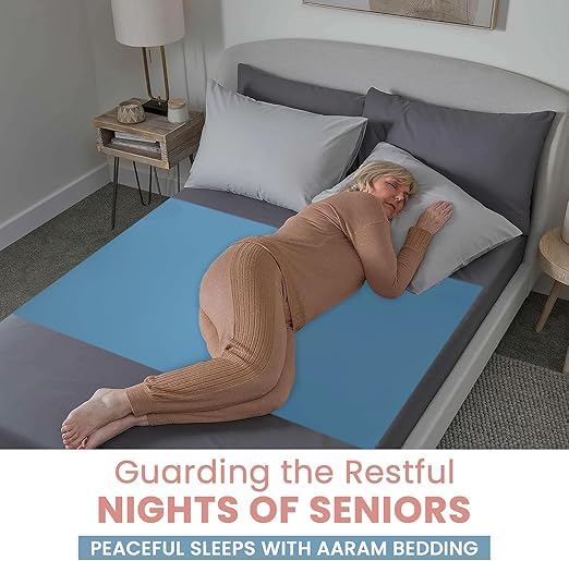 Image of OTICA Mackintosh Rubber Sheet for Bed - 0.5 (Half) Meter Waterproof Oil Cloth | Reusable Rubber Cloth for Elderly, Patients, Kids | Bed Protector in Blue & Pink (Hospital /Home Use)