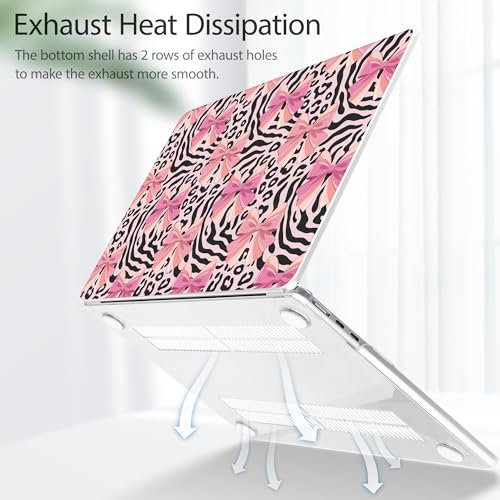 Image of Tuiklol for MacBook Air 13 inch Case M5 2026 M4 2025 M3 2024 M2 2022 Release Model A3449 A3240 A3113 A2681,Plastic Hard Shell Cover for MacBook Air 13.6 with Touch ID, Grid Bow