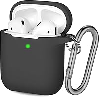 Vista 23 de Hamile Compatible con estuche de AirPods, funda protectora de silicona suave (LED frontal visible) diseñada para AirPods con accesorios de llavero