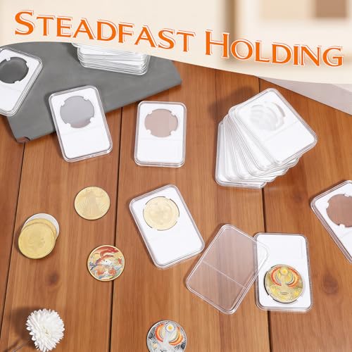 Caja para monedas 30 piezas tamaño 38 mm color blanco miniatura 5