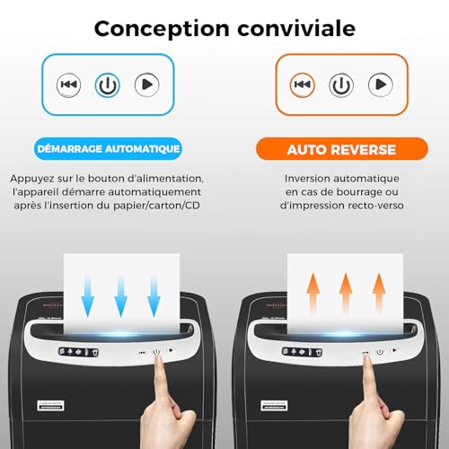 Destructeur papier VidaTeco 60min continu contre les bourrages - 6