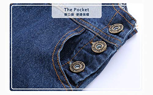 Macacão de brim revestido Kidscool Space Snap Perna/Crotch Mettal, Azul, 8