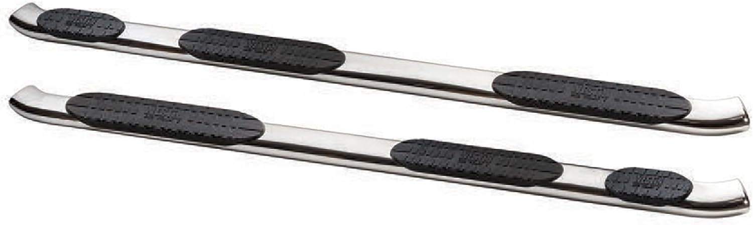 Westin 21-534560 PRO TRAXX 5 Oval Wheel to Wheel Nerf Bars fits 2007-2018 Silverado Sierra 1500 Crew Cab 5'5" Bed (Exc 2007 Classic) Stainless Steel Pair