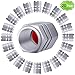 MENOLY Tire Valve Caps (20 Pack) Heavy-Duty Stem Covers (Dustproof, O Rubber Seal, Aluminum Alloy, Hexagon Design) - Silver