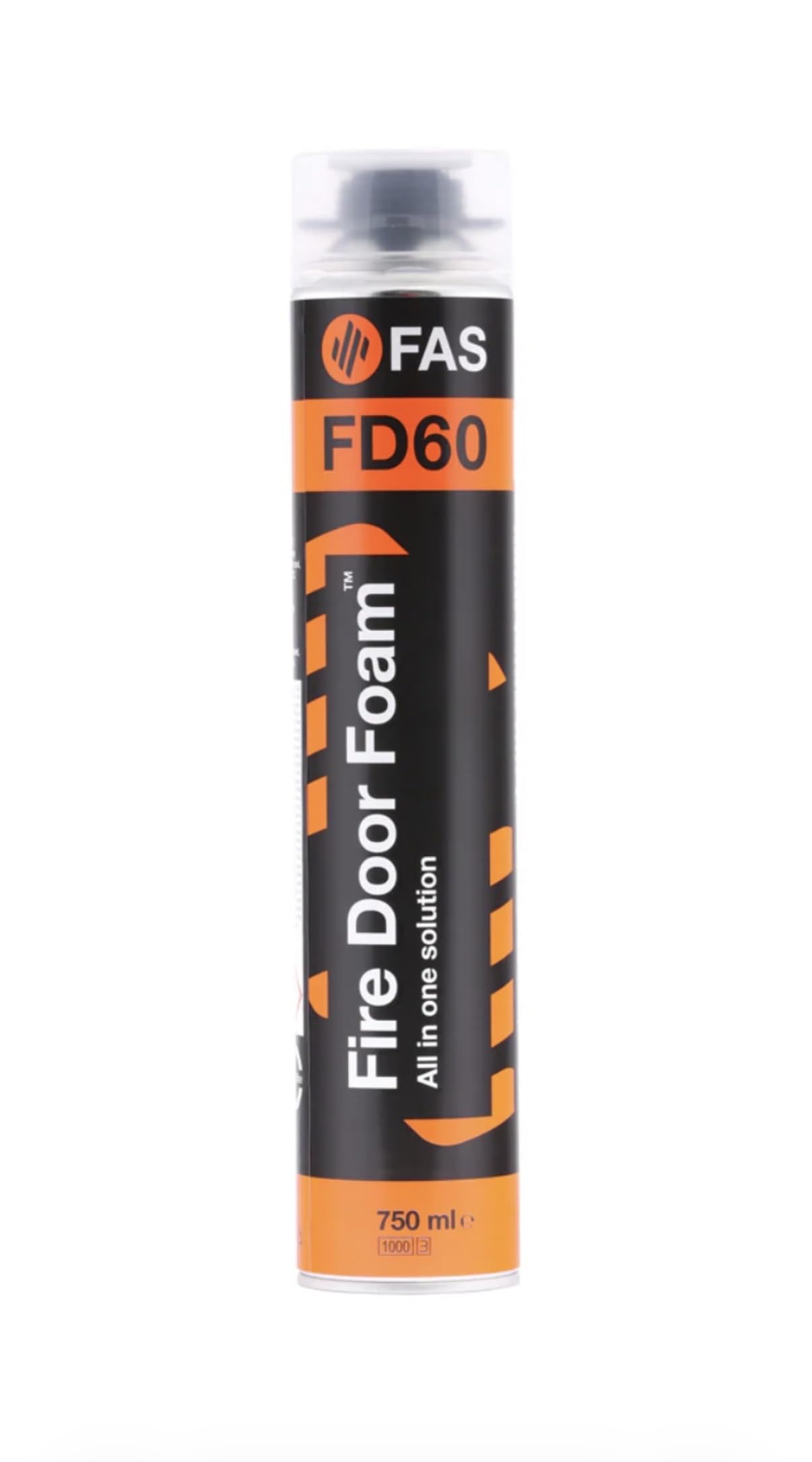 FAS FD60 Expanding Fire Foam, Gun Grade, Fire Resistant, 60 Minutes Fire Rating, Quick Setting, Orange, 750ml