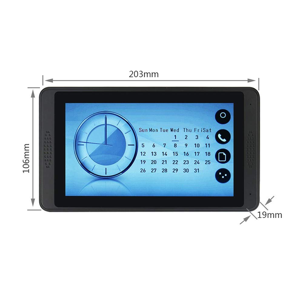 Videoportero WiFi Timbre de Video, Digital Mirilla 7" Intercomunicador De Puerta Pantalla táctil de contraseña Control Remoto desbloqueo de Huella, Impermeable Seguridad De Hogar