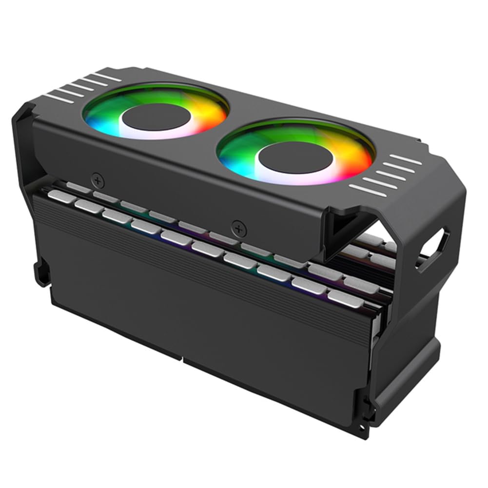 Disipador ARGB para RAM DDR4 y DDR5 con ventiladores PWM de 120mm que reducen la temperatura 8