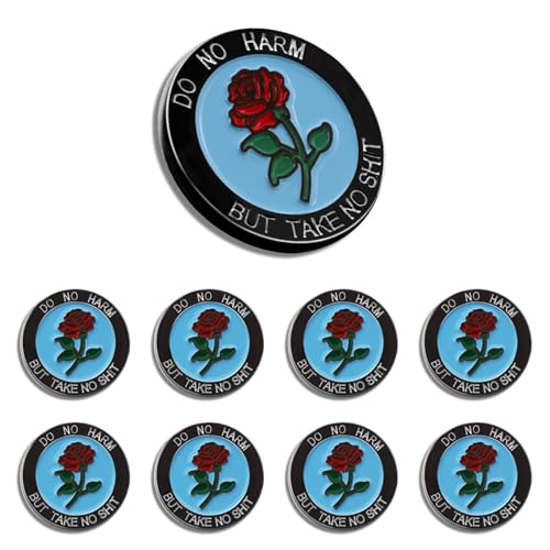 Image of 6 /12 /50 /100Pack Do No Harm But Take No shit Enamel Lapel Pin Funny sayings style Rose Badge Brooch-Moira Fowley-Doyle, Spellbook of the Lost and Found