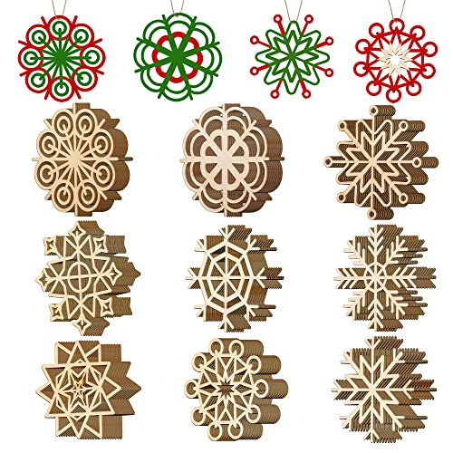 Joiedomi 36 Pcs Snowflake Wooden Christmas Ornaments Hanging Ornaments For Christmas Tree Decoration, Indoor/Outdoor Holidays, Party Decoration, Tree Ornaments #TOP1