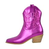 Meinabsatz Damen Western Retro Cowboystiefel Kurze Stiefel...