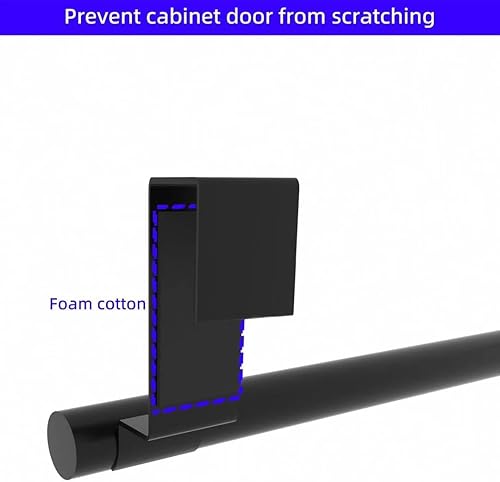 Miniatura 10 de Qflushor Toallero extensible sobre el gabinete, soporte ajustable para toallas de puerta de gabinete de 9 a 14 pulgadas, soporte para toallas de