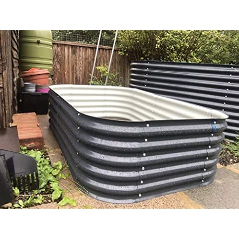 Estate to Garden Garden Raised bed metal galvanised steel planter 4 in 1 modular planter (Slate grey) Cover