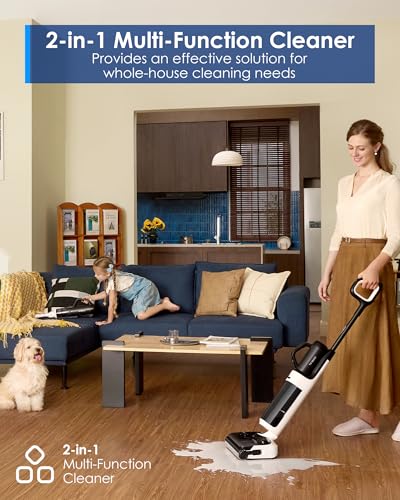 Image of Tineco Wet Dry Vacuum Cleaners, Floor One Switch i5 Stretch Breeze 2-in-1 Cordless Vacuum for Multi-Surface, 20KPa Powerful Floor Cleaner Mop with Long Runtime