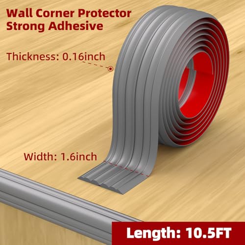Duzzy Wall Corner Protector Trim, 10.5 Feet Flexible Inside & Outside Guard, Peel and Stick Molding, Self-Adhesive Strip for Wall Edge, Ceiling, Door Frames, Countertop by Duzzy - Used condition - Image 2