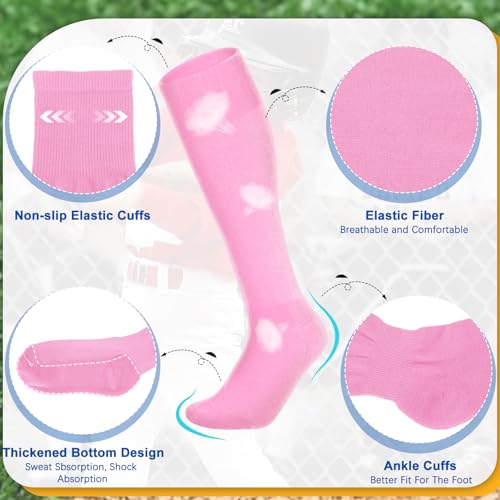 Image of VONMELLI Youth Baseball Belt and Socks Combo, Elastic Softball Belts and Socks for Boys and Adult (2 Pairs of Socks & 1 Belt)