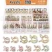 Keadic 110Pcs [ 11 Size ] 7mm to 17mm Spring Hose Clamp Vacuum Clamp Spring Band Type Clamps Action Fuel/Silicone Vacuum Hose Pipe Clamp Low Pressure Air Clip Clamps Fasteners Assortment Kit