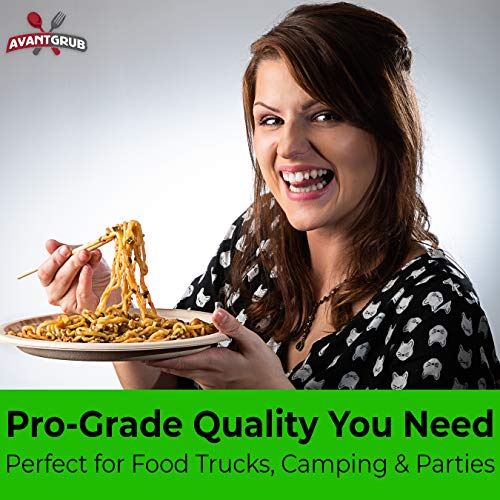 Pro-Grade, Biodegradable 10 Inch Plates. Bulk 100 Pack Great For Lunch, Dinner Parties And Potlucks. Disposable, Compostable Wheatstraw Paper Alternative. Sturdy, Soakproof And Microwave Safe #TOP4