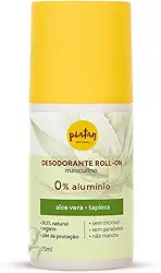 Desodorante Roll On Masculino Aloe Vera Vegano e Sem Aluminio 75ml Piatan Natural