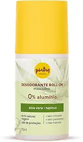 Desodorante Roll On Masculino Aloe Vera Vegano e Sem Aluminio 75ml Piatan Natural