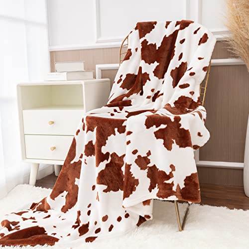 Laghcat Cow Blanket, 50"X60" Super Soft Flannel Cow Throw Blanket For Kids Adults, Suitable For Room Decor, Lightweight Travel Blanket, Cozy Plush Can Keep You Warm All The Time. #TOP18