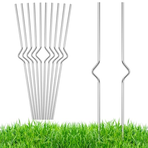 12 Pcs Heavy Duty Yard Sign Stakes 13 Inch Stainless Steel Metal Stakes Holder Alternative to H Frame Stake for Corrugated Plastic Signs Garden Lawn Outdoor